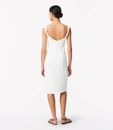 Another Tomorrow Twist Bias Dress in Off White – Crêpe Women's Dress