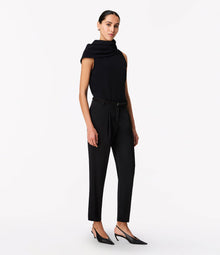 Another Tomorrow Cowl Neck Blouse in Black – Crêpe Women's Top