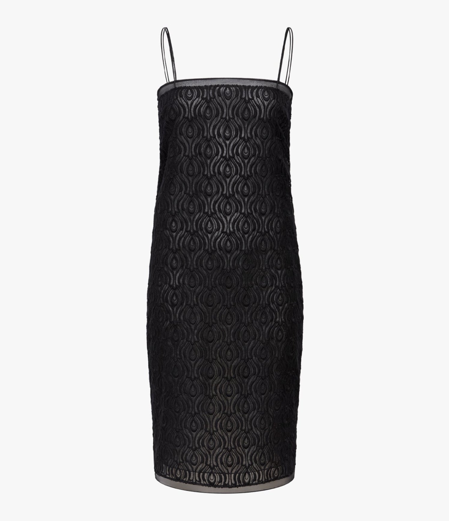 Another Tomorrow Silk Embroidered Dress in Black – Silk Women's Dress