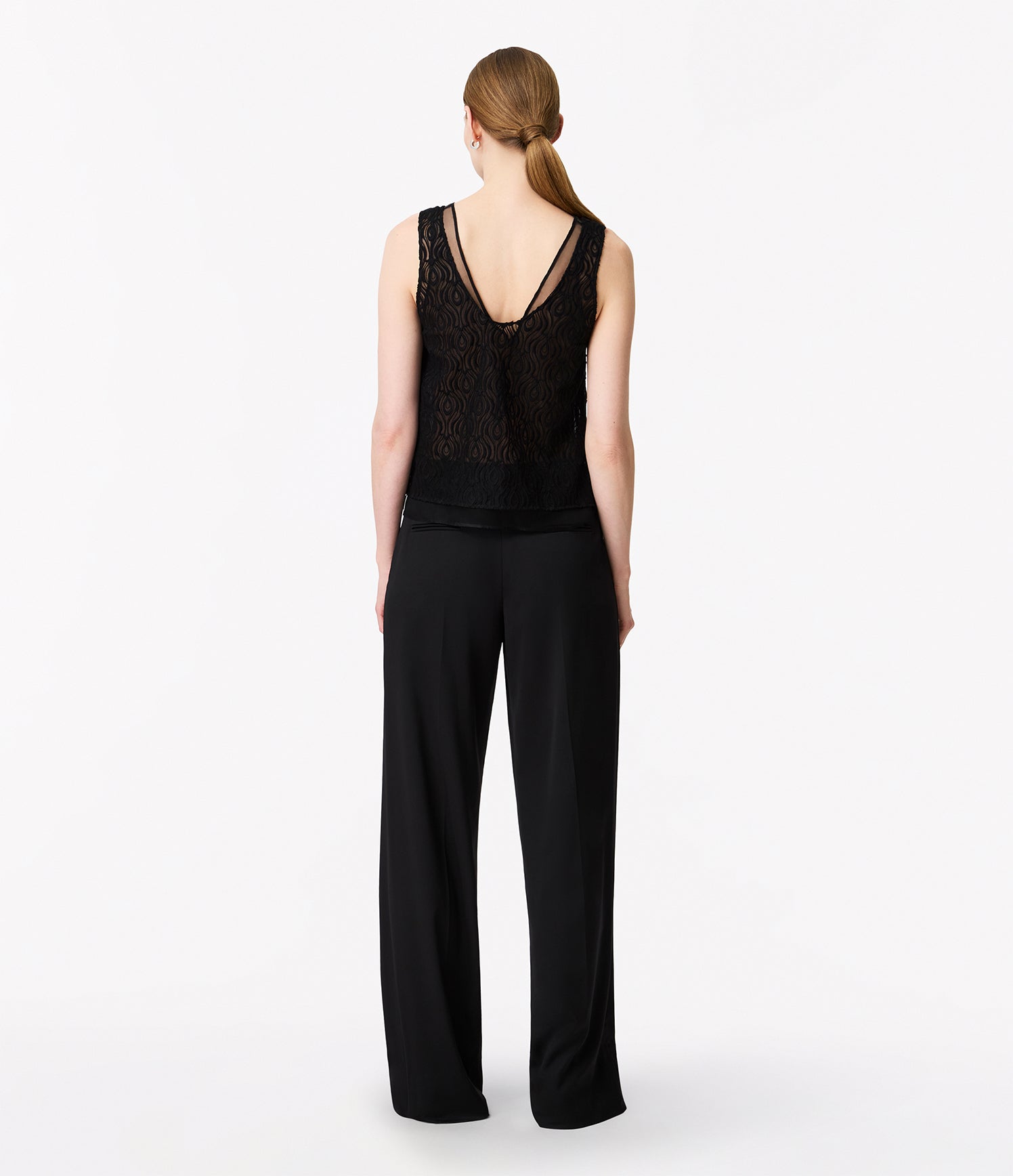 Another Tomorrow Silk Embroidered Top in Black – Silk Women's Top