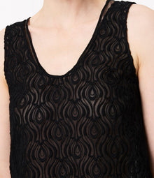 Another Tomorrow Silk Embroidered Top in Black – Silk Women's Top