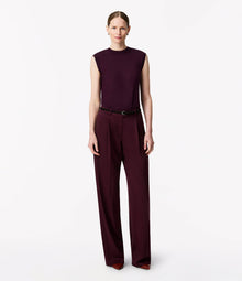 Another Tomorrow Featherweight Shell in Plum – Wool Women's Top