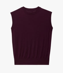 Another Tomorrow Featherweight Shell in Plum – Wool Women's Top
