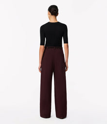 Another Tomorrow Fitted Knit Top in Black – Cotton Women's Knitwear