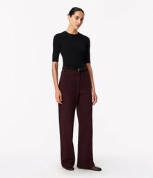 Another Tomorrow Fitted Knit Top in Black – Cotton Women's Knitwear