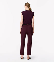Another Tomorrow Peg Trouser in Plum – Wool Women's Trousers