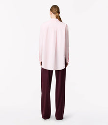 Another Tomorrow Pleat Back Poplin Shirt in Blush – Cotton Women's Top