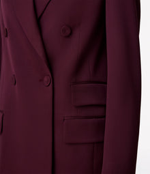 Another Tomorrow Oversized Double Breasted Jacket in Plum – Wool Women's Jacket