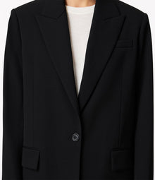 Another Tomorrow Wool Tailored Jacket in Black – Wool Women's Jacket