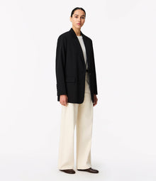 Another Tomorrow Wool Tailored Jacket in Black – Wool Women's Jacket
