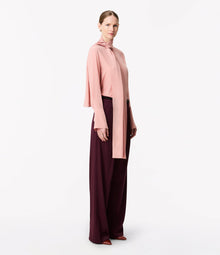 Another Tomorrow Signature Bow Blouse in Blush – Silk Women's Top