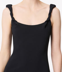 Another Tomorrow Twist Bias Dress in Black – Crêpe Women's Dress