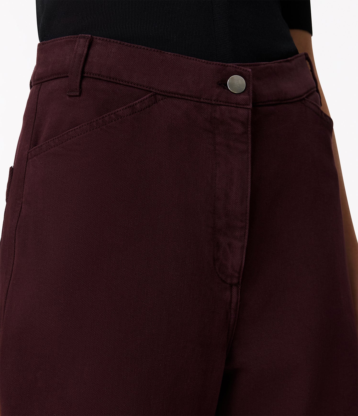 Another Tomorrow Workwear Pant in Overdye Plum – Denim Women's Trousers