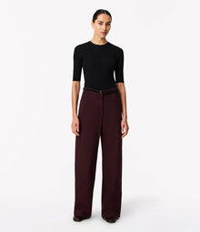 Another Tomorrow Workwear Pant in Overdye Plum – Denim Women's Trousers
