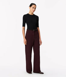 Another Tomorrow Workwear Pant in Overdye Plum – Denim Women's Trousers