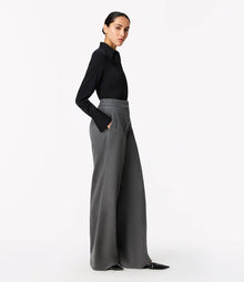 Another Tomorrow Bias Seamed Shirt in Black – Viscose Women's Top