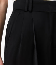 Another Tomorrow Satin Pleated Trouser in Black – Satin Women's Trousers