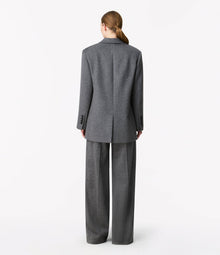 Another Tomorrow Tailored Cashmere Jacket in Medium Melange Grey – Cashmere Women's Jacket