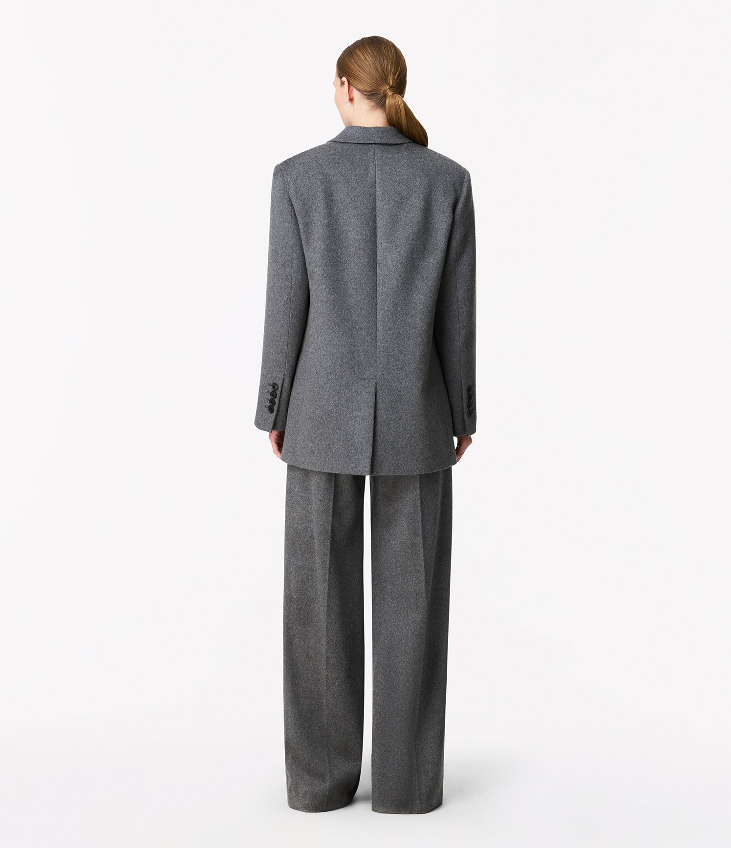 Another Tomorrow Tailored Cashmere Jacket in Medium Melange Grey – Cashmere Women's Jacket