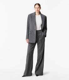 Another Tomorrow Tailored Cashmere Jacket in Medium Melange Grey – Cashmere Women's Jacket