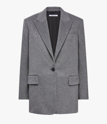 Another Tomorrow Tailored Cashmere Jacket in Medium Melange Grey – Cashmere Women's Jacket