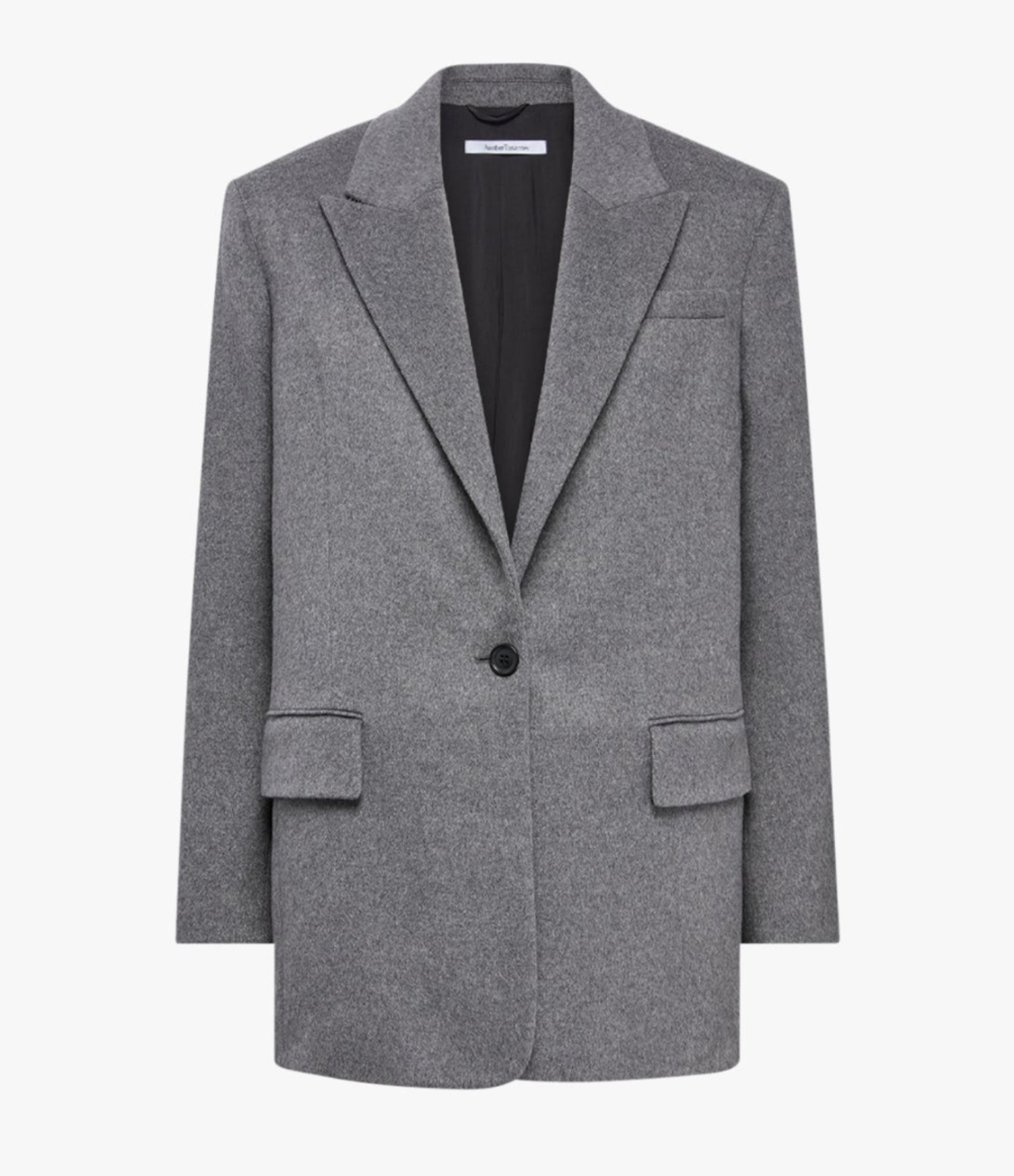 Another Tomorrow Tailored Cashmere Jacket in Medium Melange Grey – Cashmere Women's Jacket