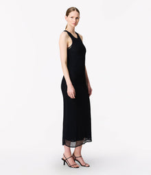 Another Tomorrow Beaded Dress in Indigo – Viscose Women's Dress