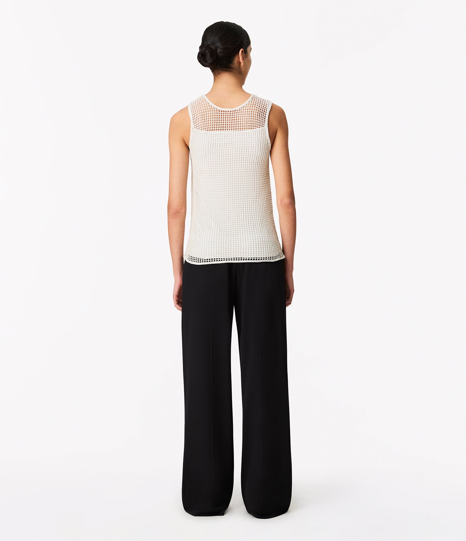 Another Tomorrow Beaded Shell in Cream – Viscose Women's Top