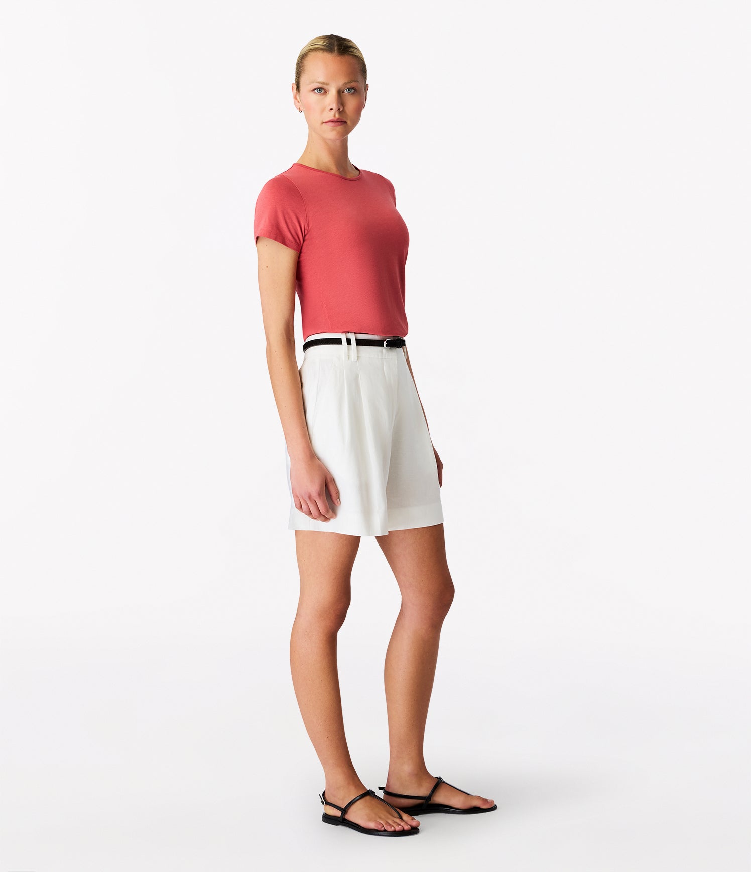 Another Tomorrow Fitted Tee in Rhubarb – Cotton Women's Top