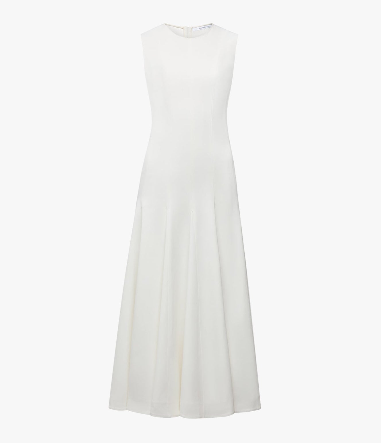 Another Tomorrow Panelled Flare Dress in White – Crêpe Women's Dress