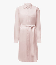 Another Tomorrow Pleat Back Shirt Dress in Quartz – Viscose Women's Dress