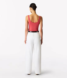 Another Tomorrow Slim Tank Top in Rhubarb – Cotton Women's Top