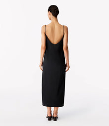 Another Tomorrow Square Neck Slip Dress in Black – Viscose Women's Dress