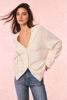 Applene Cashmere Cardigan | Shell White