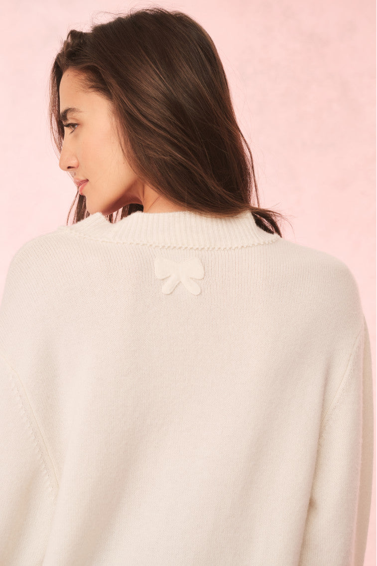 Applene Cashmere Cardigan | Shell White