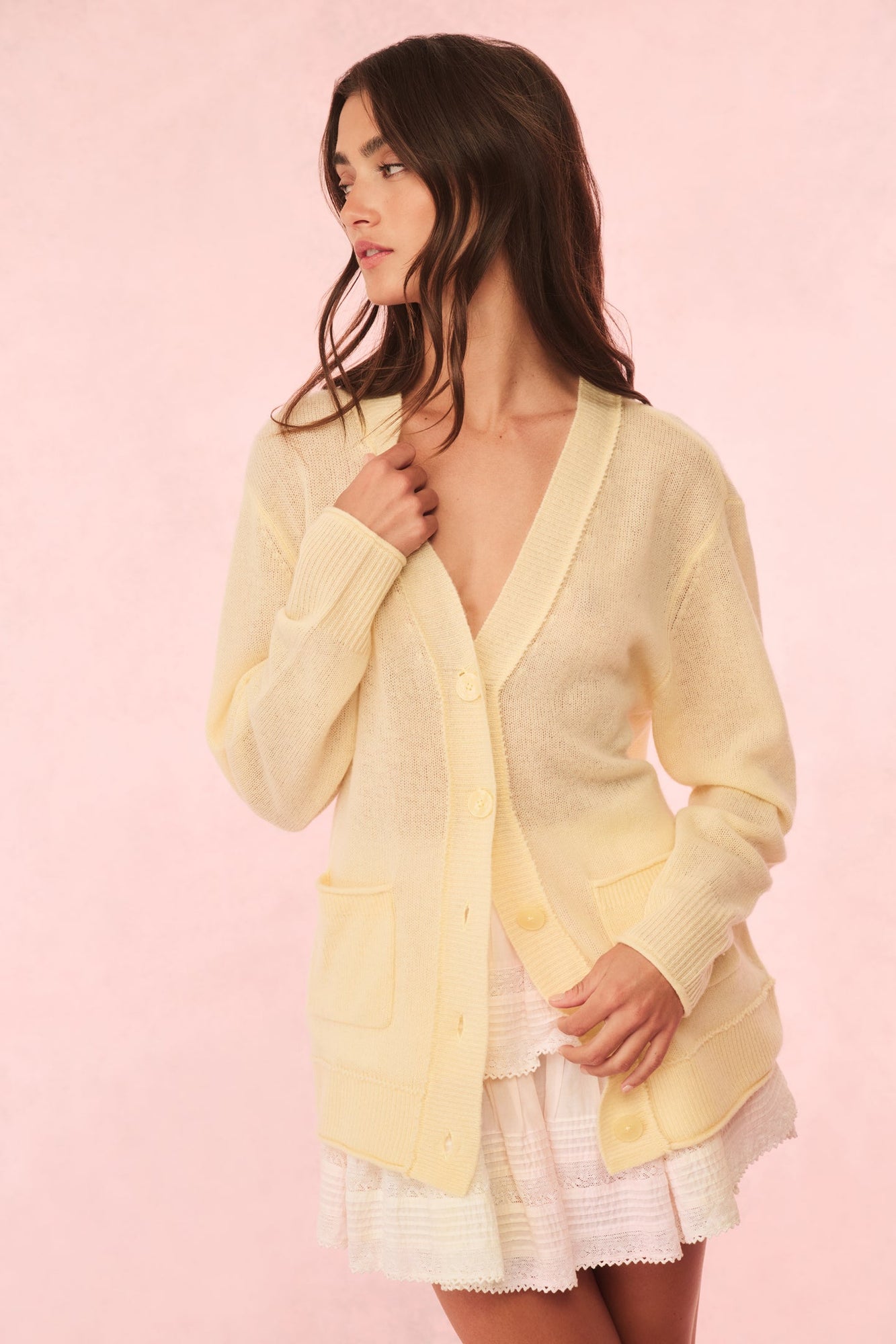 Applene Cashmere Cardigan | Limoncello