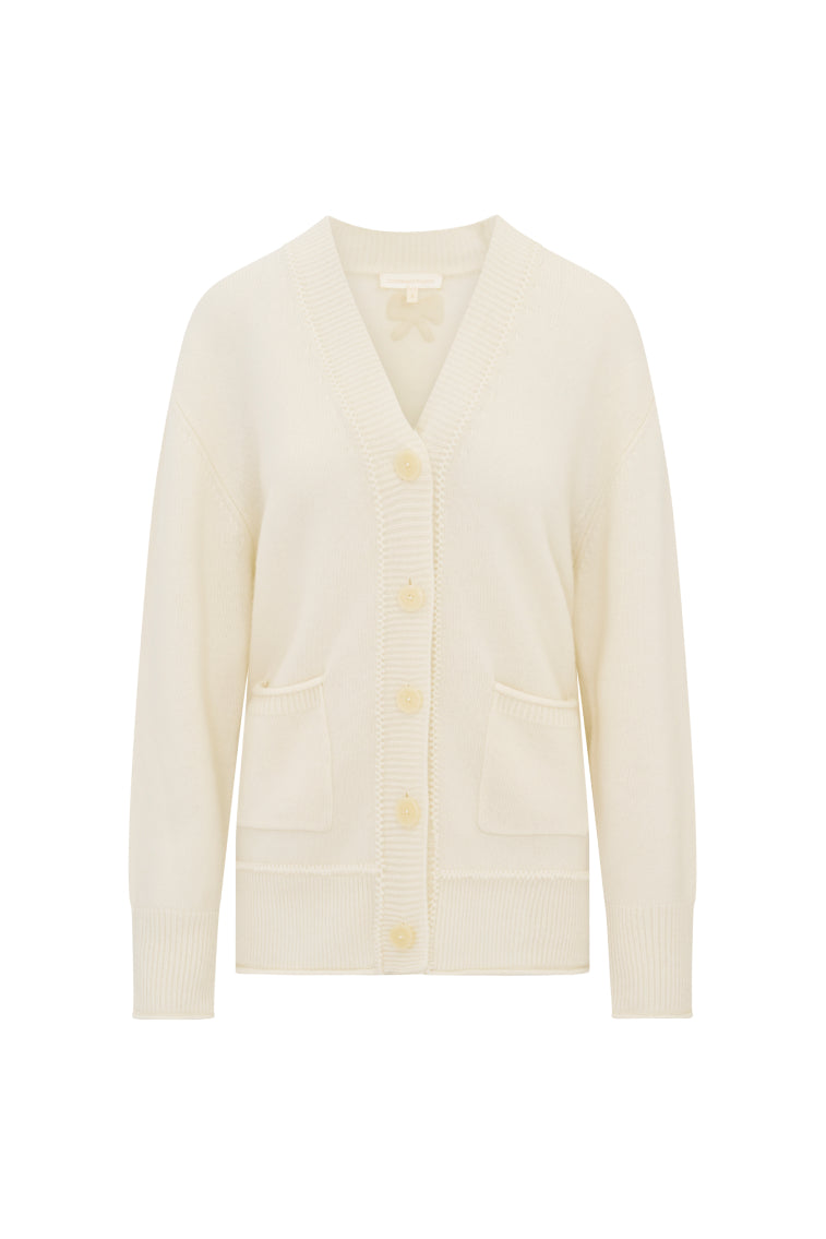 Applene Cashmere Cardigan | Shell White
