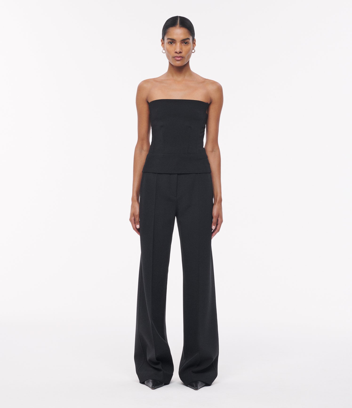 Another Tomorrow Double Face Architectural Bustier in Black – Wool Women's Top