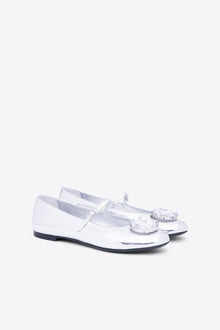 Jumbo Crystal Ballet Flat | Silver