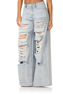 Wylder Wide Leg Jeans | Blue Destroyer Wash