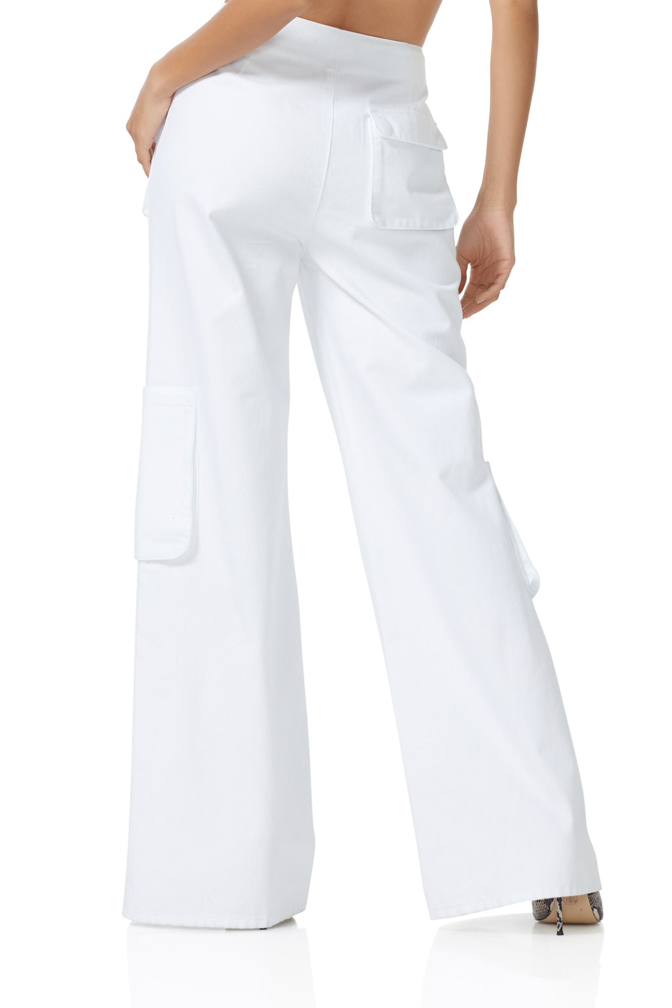 Maxwell Wide Leg Cargo Pants | Bright White