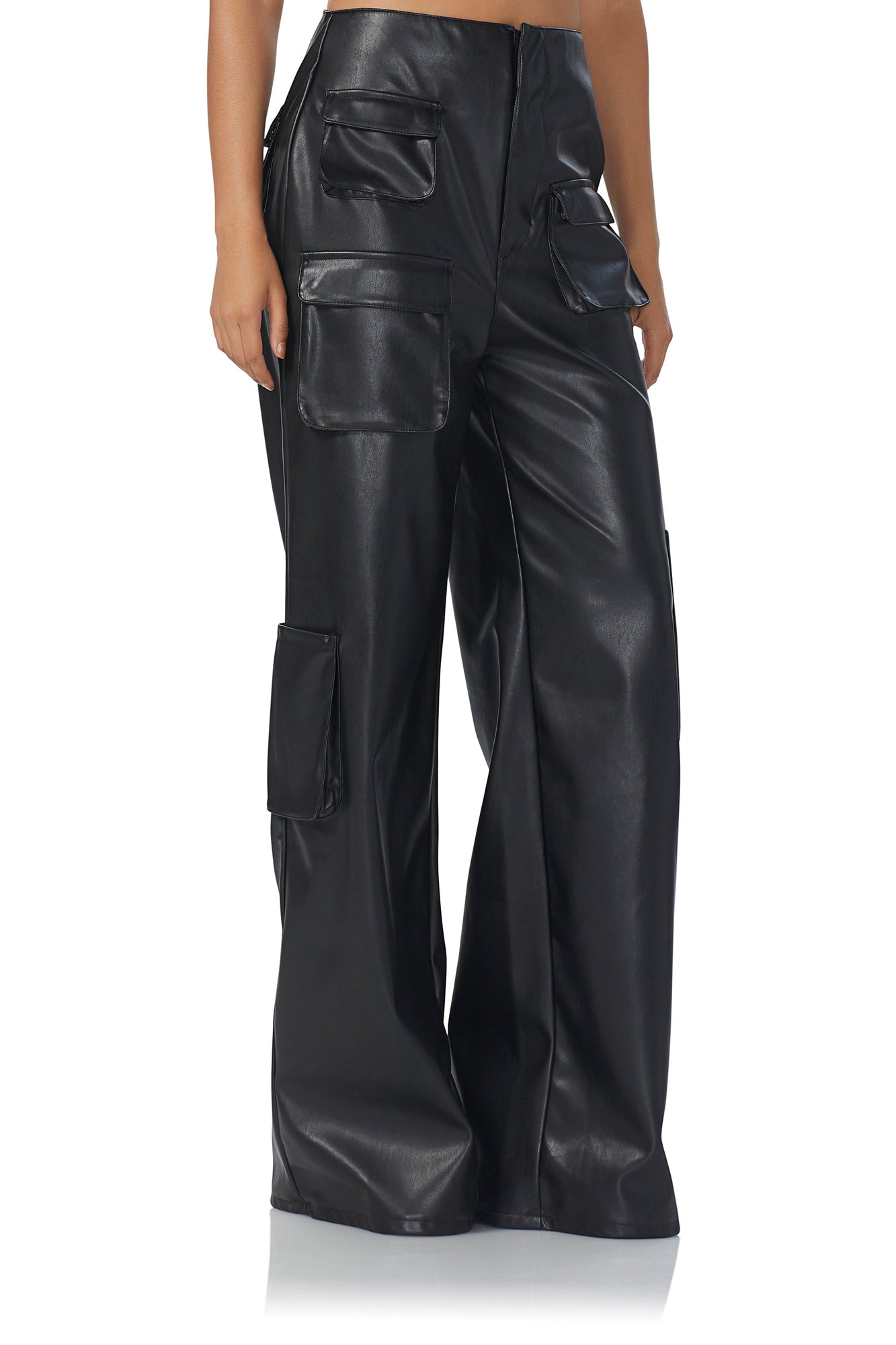 Maxwell Wide Leg Cargo Pants | Noir