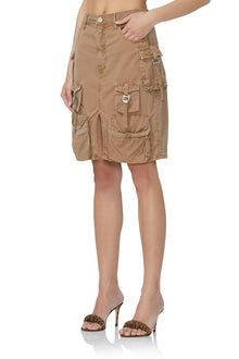 Wren Midi Cargo Skirt | Washed Walnut