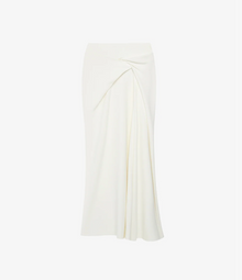 Another Tomorrow Asymmetrical Twist Skirt in Off White – Crêpe Women's Skirt