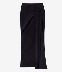 Another Tomorrow Asymmetrical Twist Skirt in Black – Crêpe Women's Skirt