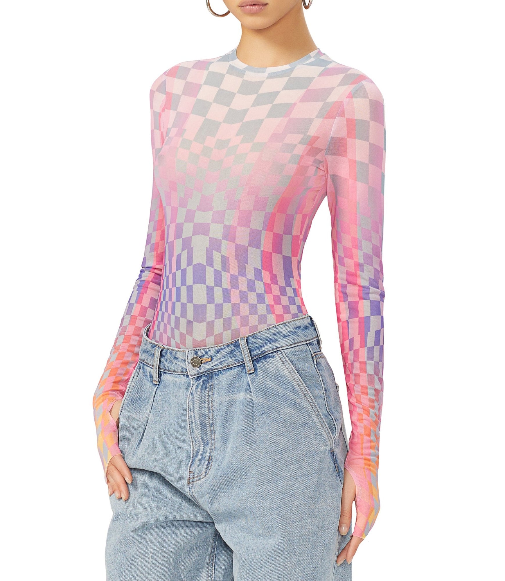 Kaylee Top | Grid Ombre