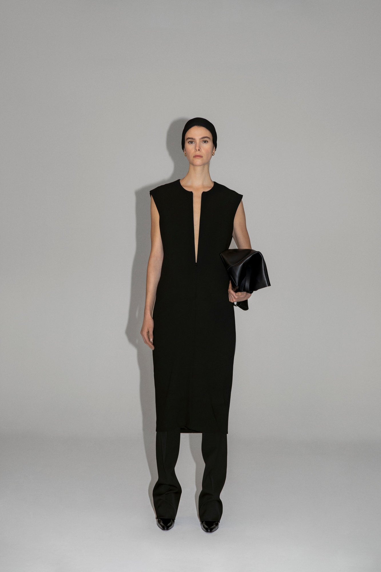 Another Tomorrow Cape Back Sheath Dress in Black – Wool Women's Dress