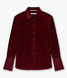 Another Tomorrow Corduroy Mens Shirt in Aubergine – Cotton