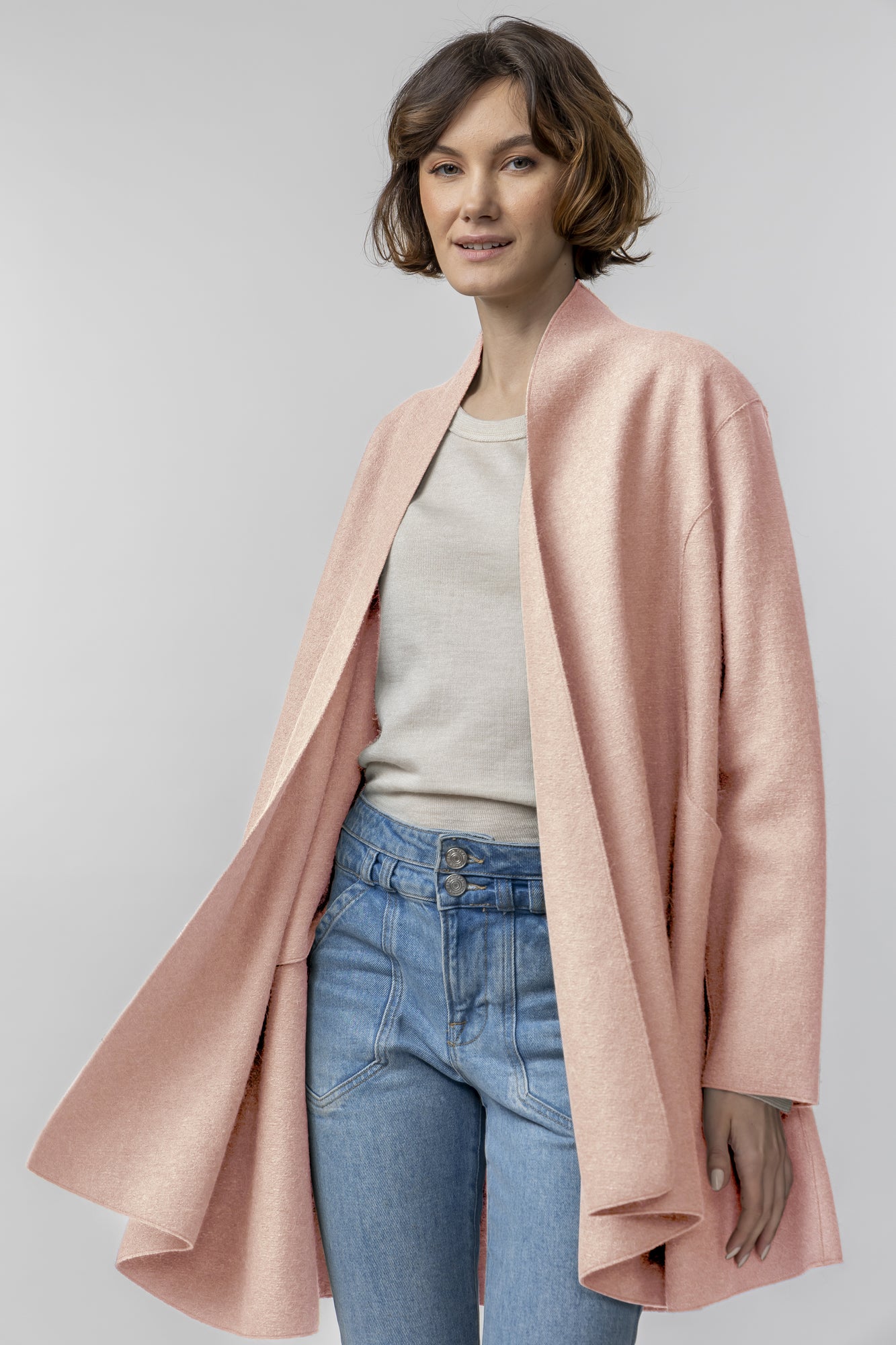 Womens | Swing Coat | Pink Carnation