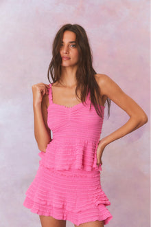 Azami Cotton Gauze Peplum Cami Top | Lovestruck Pink